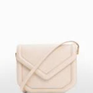 Mango Geo Metric Flap Cream Crossbody Bag With Adjustable Straps. Never Used